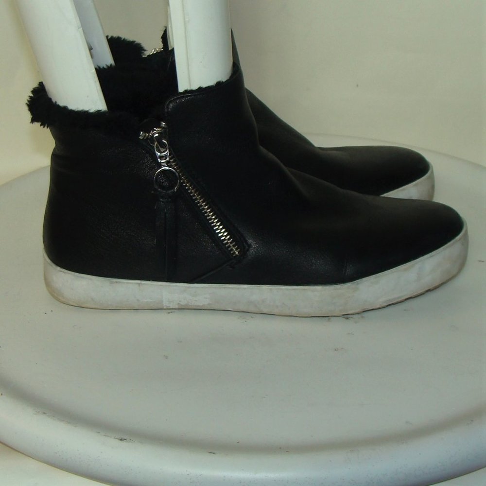 REBECCA MINKOFF SHELLY SIDE BLACK LEATHER SHOES 9M